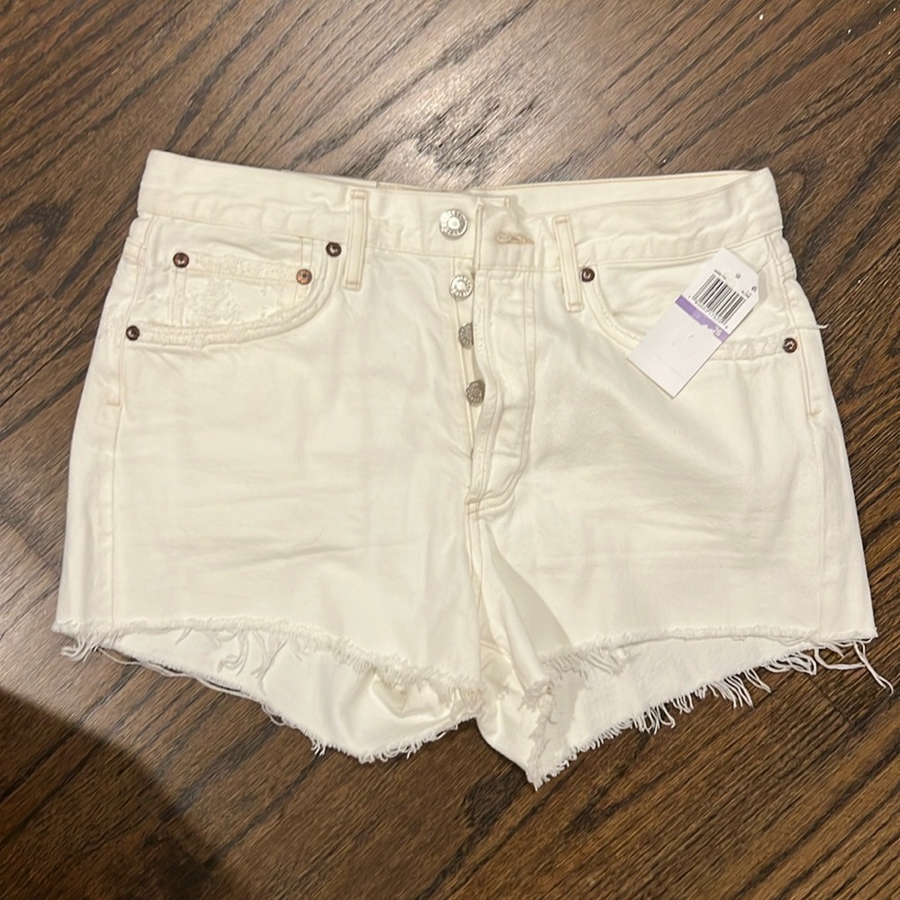 Agolde Parker shorts platinum white shorts